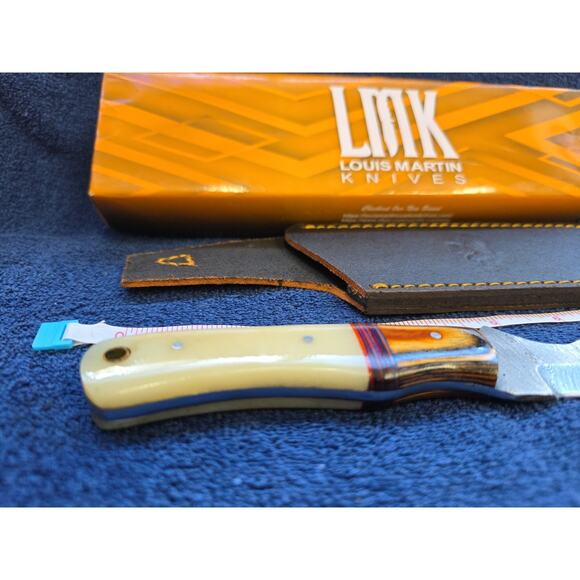 Hunting Bowie Knife 9 Inch Custom Made Forged Damascus Blade LMK Knives #7554 - Picture 4 of 5